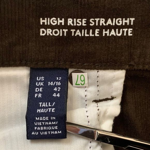 Lands End NWT Brown Corduroy Jeans Women 12 Tall High Rise - Picture 15 of 15